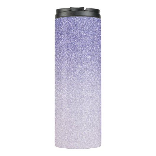 Moderne Paarse Glitter Sparkles Personated Name Thermosbeker (Achterkant)