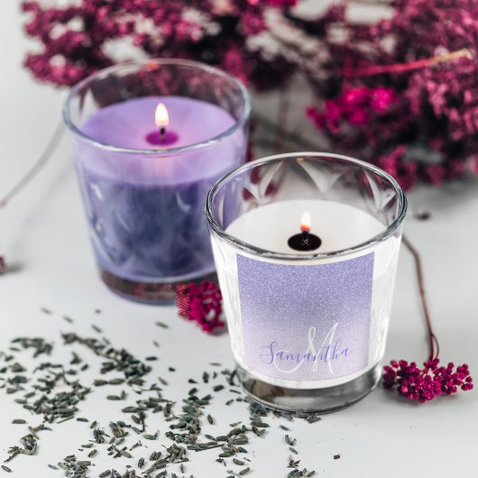 Moderne Paarse Glitter Sparkles Personated Name Vierkante Sticker