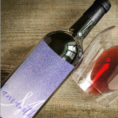 Moderne Paarse Glitter Sparkles Personated Name Wijn Etiket