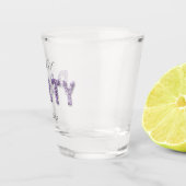 Moderne Paarse Glitter Vrijgezellenfeest Partij Shot Glas (Rechts)