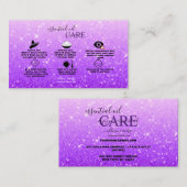 Moderne Paarse glitteroliezorg Visitekaartje (Voorkant / Achterkant)