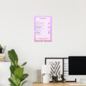 Moderne, paarse glittersalon prijstlijst Poster (Thuiskantoor)
