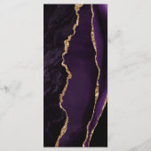 Moderne Paarse Gold Agate Blush bruiloft Menu (Achterkant)