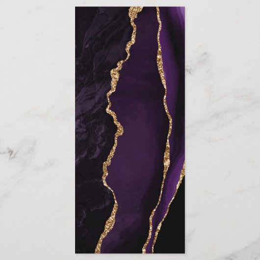 Moderne Paarse Gold Agate Blush bruiloft Menu (Achterkant)