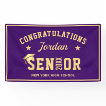 Moderne Paarse Golden 2024 Graduation Party