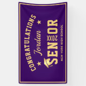 Moderne Paarse Golden 2024 Graduation Party Spandoek (Verticaal)