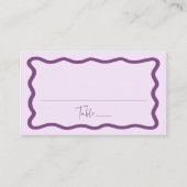 Moderne Paarse golvende Lijst bruiloft Plaatskaartje (Voorkant)