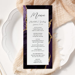 Moderne Paarse Goud Agaat Huwelijk Menu