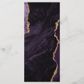 Moderne Paarse goudbruidbruding Menu (Achterkant)