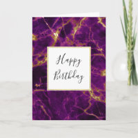 Moderne Paarse & Gouden Abstracte Marmeren Verjaar