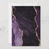 Moderne Paarse Gouden Agaat Marmeren Trouwkaart Kaart (Achterkant)