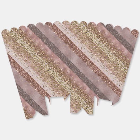 Moderne Paarse Gouden Glitter Strepen Chique Elega Bedankdoosjes (Ongevouwen)