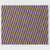 Moderne Paarse gouden glitterstrips Cadeaupapier (Vlak)