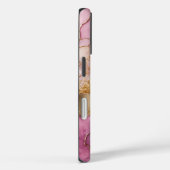 Moderne Paarse Gouden Marmer Monogram Gepersonalis Case-Mate iPhone Case (Achterkant / Rechts)