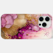 Moderne Paarse Gouden Marmer Monogram Gepersonalis Case-Mate iPhone Case (Achterkant (horizontaal))