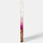 Moderne Paarse Gouden Marmer Monogram Gepersonalis Case-Mate iPhone Case (Achterkant / Links)