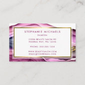 Moderne Paarse goudvloeibare inkt Abstract Visitekaartje (Achterkant)