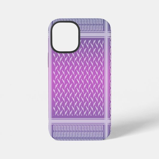 Moderne Paarse Gradiënt Keffiyeh Patroon iPhone Hoesje (Achterkant)