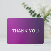 Moderne Paarse gradiënt Ombre & bewerkbare witte t Bedankkaart (Staand voorkant)