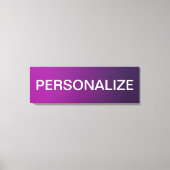 Moderne Paarse gradiënt Ombre & bewerkbare witte t Canvas Afdruk (Voorkant)