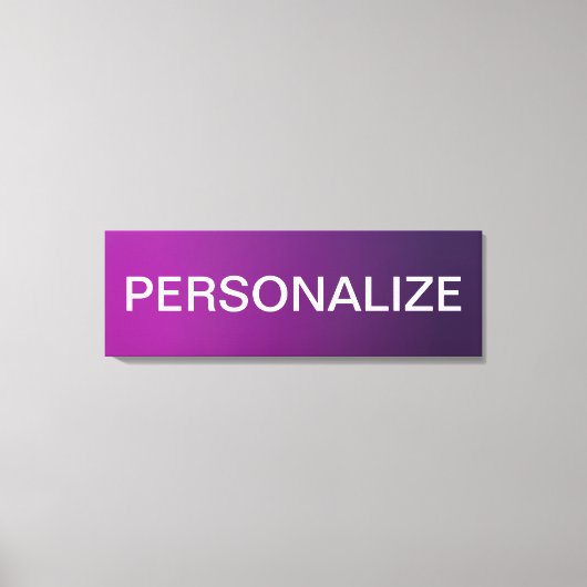 Moderne Paarse gradiënt Ombre & bewerkbare witte t Canvas Afdruk (Voorkant)