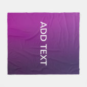 Moderne Paarse gradiënt Ombre & bewerkbare witte t Fleece Deken (Voorkant (Horizontaal))