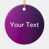 Moderne Paarse gradiënt Ombre & bewerkbare witte t Keramisch Ornament (Voorkant)