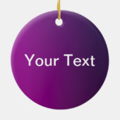 Moderne Paarse gradiënt Ombre & bewerkbare witte t Keramisch Ornament (Achterkant)