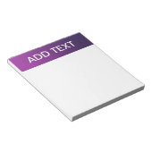 Moderne Paarse gradiënt Ombre & bewerkbare witte t Notitieblok (Schuin)