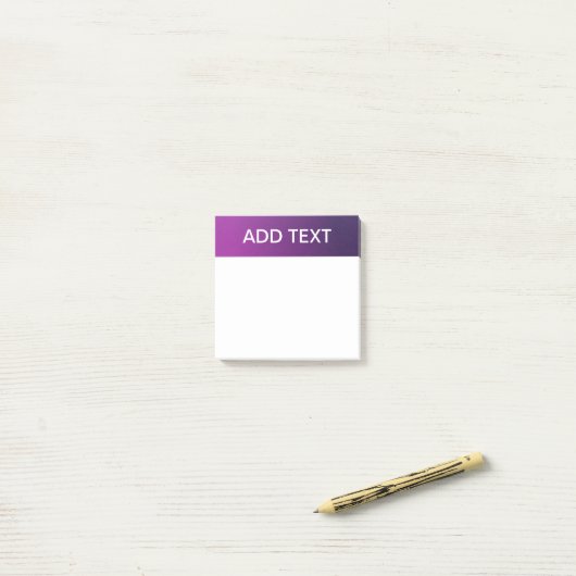 Moderne Paarse gradiënt Ombre & bewerkbare witte t Post-it® Notes (Op bureau)