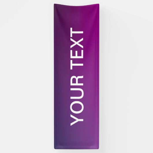 Moderne Paarse gradiënt Ombre & bewerkbare witte t Spandoek (Verticaal)