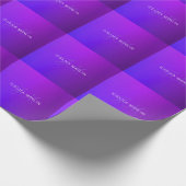 Moderne Paarse gradiëntnaam & Monogram Cadeaupapier (Hoek)