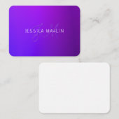 Moderne Paarse gradiëntnaam & Monogram Notitiekaartje (Voorkant / Achterkant)