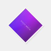 Moderne Paarse gradiëntnaam & Monogram Servet (Hoek)