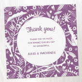 Moderne Paarse grafische bruiloft bedankt