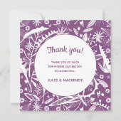 Moderne Paarse grafische bruiloft bedankt (Voorkant)