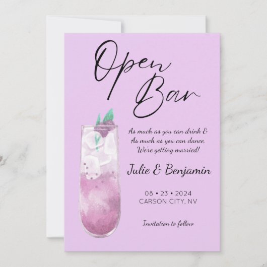 Moderne Paarse grappige foto Save The Date (Voorkant)