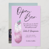 Moderne Paarse grappige foto Save The Date (Voorkant / Achterkant)