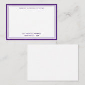 Moderne Paarse grensnaam en -adres Notitiekaartje (Voorkant / Achterkant)