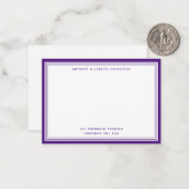 Moderne Paarse grensnaam en -adres Notitiekaartje (Voorkant / Achterkant in situ)