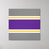 Moderne Paarse Grijze Geel Wit Racing Stripes Canvas Afdruk (Voorkant)