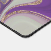 Moderne Paarse Groene & Gouden Marmeren Swirl Mono Bureaumat (Hoek)