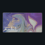 Moderne Paarse Groene & Gouden Marmeren Swirl Mono Bureaumat<br><div class="desc">Deze mooie bureaumat heeft een paarse,  groene,  lavendelgrijze en gouden wervelende marmeren achtergrond. Eenvoudig en elegant. Voeg een naam toe om het echt persoonlijk te maken. Maakt een geweldig cadeau. Creëer door Simply Farmhouse Press.</div>