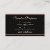 Moderne Paarse Grote Glitter Black Roos Gold Borde Visitekaartje (Achterkant)