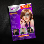 Moderne Paarse Haarstylist Beauty Salon Kapper Flyer<br><div class="desc">Trek nieuwe klanten aan en promoot uw kapsalon met deze levendige en aanpasbare flyer-sjabloon. Laat je expertise zien in haarextensies, pruikinstallaties, korenrijen, weven, styling, snijden, vlechten, dreadlocks, weave, twists en relaxers. Bewerk eenvoudig de tekst en afbeeldingen die bij uw merk passen en voeg uw eigen logo en contactgegevens toe. ****...</div>
