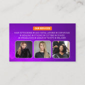 Moderne Paarse Haarstylist Beauty Salon Kapper Visitekaartje (Achterkant)
