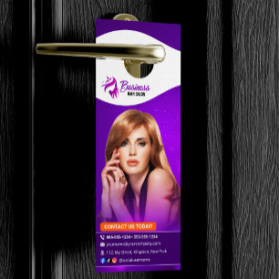 Moderne Paarse Haarstylist Schoonheidssalon Kapper Deurhanger