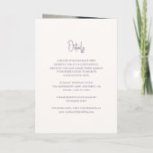 Moderne paarse handgeschreven script elegante trou (Achterkant)
