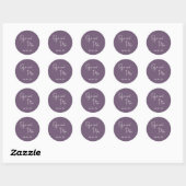 Moderne Paarse Handgeschreven Script Elegante Trou Ronde Sticker (Vel)