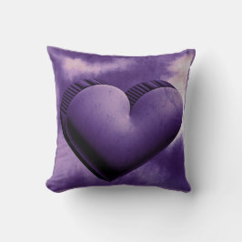 Moderne paarse hart Waterverf voor Valentijnsdag Kussen